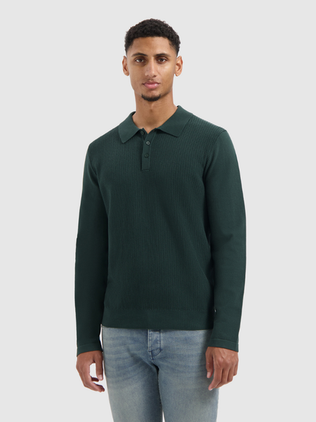 Pure Path Pure Path Regular fit Structure Polo Knitwear - Dark Green