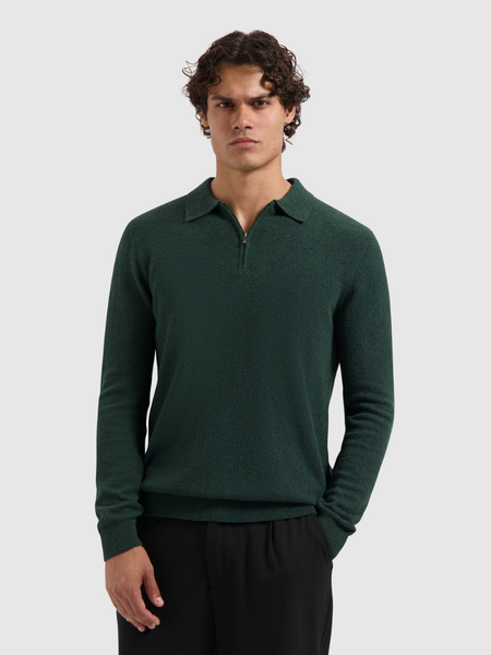 Pure Path Pure Path Regular fit Zip Polo Knitwear - Army Green