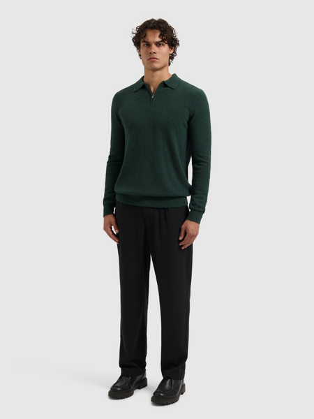 Pure Path Pure Path Regular fit Zip Polo Knitwear - Army Green