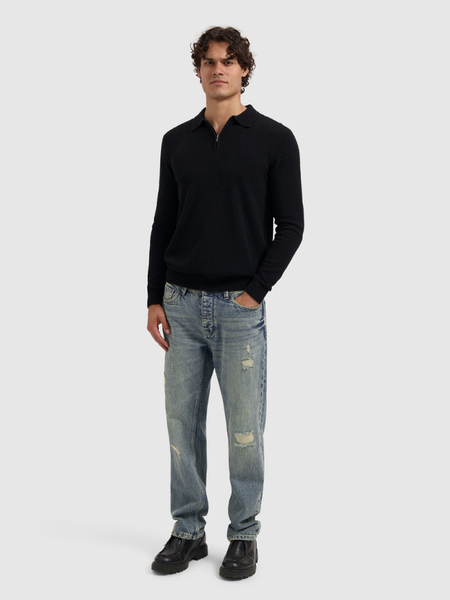 Pure Path Pure Path Regular fit Half Zip Knitwear - Black