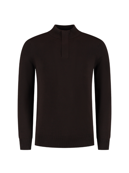 Pure Path Pure Path Regular fit Half Zip Knitwear - Dark Brown Pure Path Regular fit Half Zip Knitwear - Dark Brown
