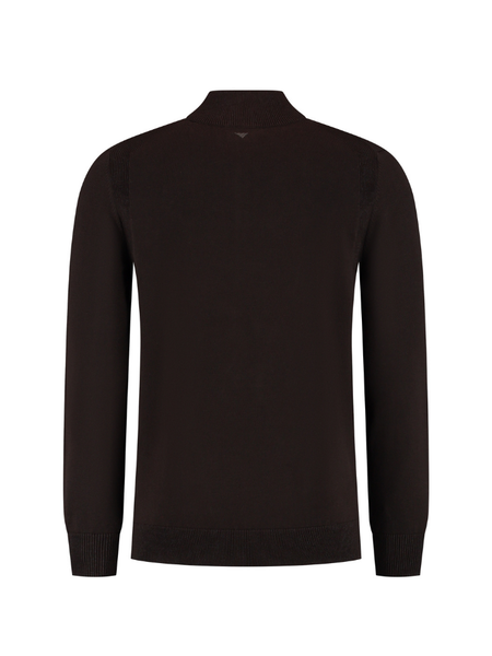 Pure Path Pure Path Regular fit Half Zip Knitwear - Dark Brown