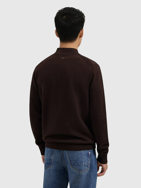 Pure Path Pure Path Regular fit Half Zip Knitwear - Dark Brown