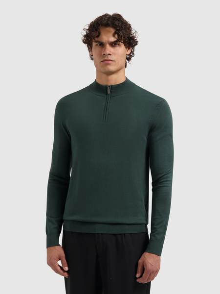 Pure Path Pure Path Regular fit Half Zip Knitwear - Dark Green