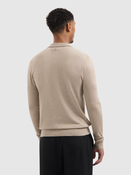 Pure Path Pure Path Regular fit Zip Polo Knitwear - Taupe Melange
