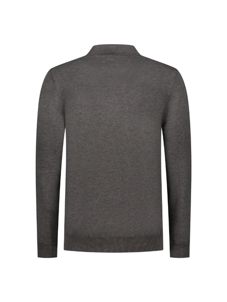Pure Path Pure Path Regular fit Zip Polo Knitwear - Antra Melange