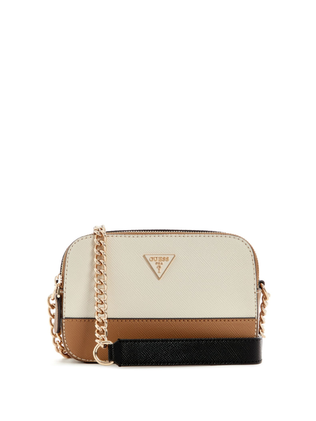 Guess Guess Noelle II Crossbody Camera Bag - Tan Multi Guess Noelle II Crossbody Camera Bag - Tan Multi