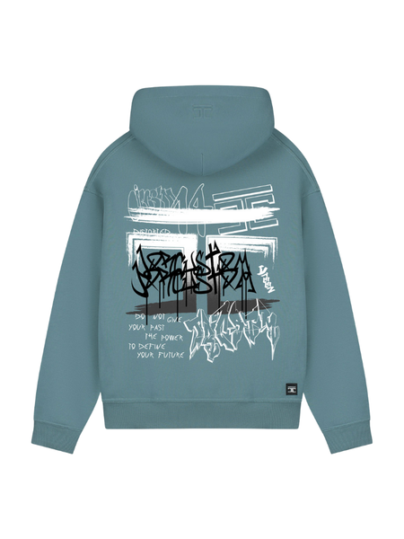 JorCustom Graffiti Fleece Oversized Hoodie - Ocean Blue JorCustom JorCustom Graffiti Fleece Oversized Hoodie - Ocean Blue