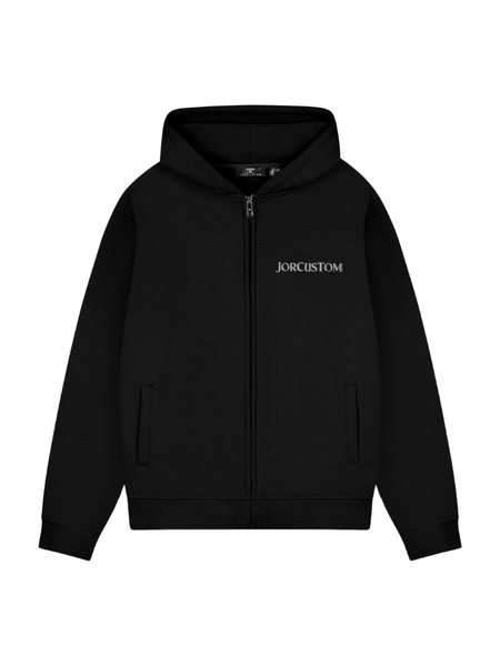 JorCustom JorCustom Ribbon Fleece Zipped Hoodie - Black