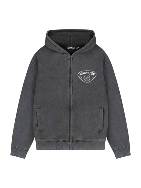 JorCustom JorCustom Race Again Fleece Zipped Hoodie - Acid Grey