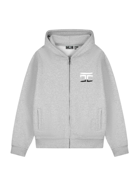 JorCustom JorCustom Graffiti Fleece Zipped Hoodie - Grey Melange