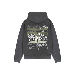 JorCustom Graffiti Fleece Zipped Hoodie - Acid Grey - Eddy's Eindhoven