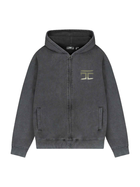JorCustom JorCustom Graffiti Fleece Zipped Hoodie - Acid Grey