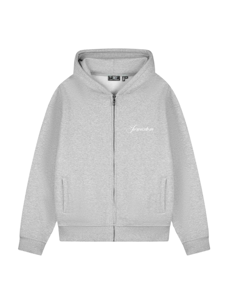 JorCustom JorCustom Custom Un Fleece Zipped Hoodie - Grey Melange