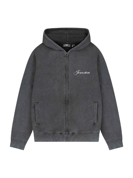 JorCustom JorCustom Custom Un Fleece Zipped Hoodie - Acid Grey