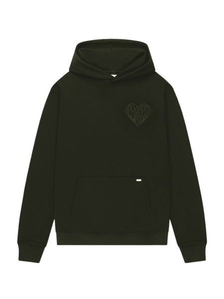 Croyez Stitched Heart Hoodie - Dark Green Croyez Croyez Stitched Heart Hoodie - Dark Green