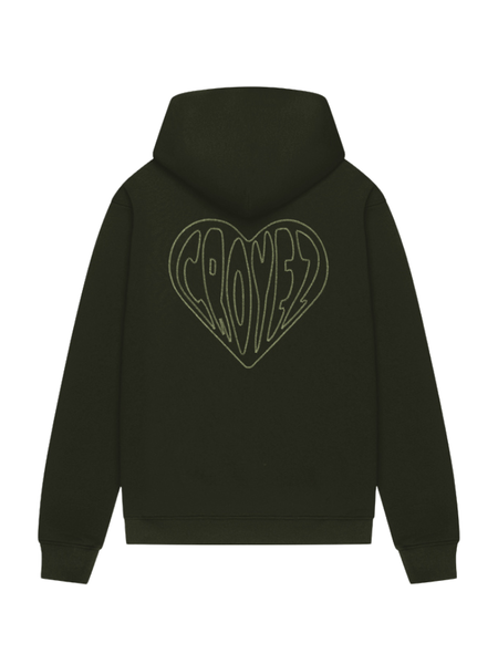 Croyez Stitched Heart Hoodie - Dark Green Croyez Croyez Stitched Heart Hoodie - Dark Green
