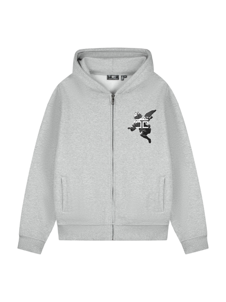 JorCustom Above All Fleece Zipped Hoodie - Grey Melange JorCustom JorCustom Above All Fleece Zipped Hoodie - Grey Melange