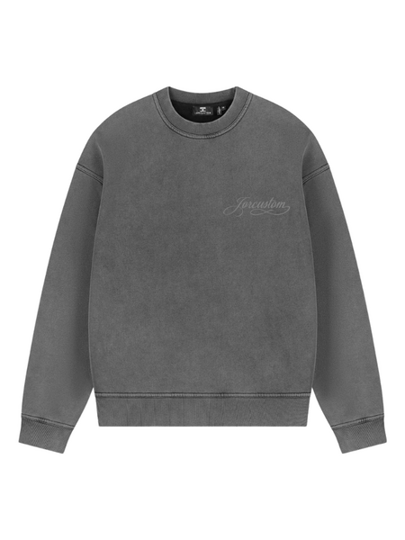 JorCustom Women Handscript Fleece Crewneck Sweater - Acid Grey JorCustom JorCustom Women Handscript Fleece Crewneck Sweater - Acid Grey