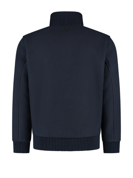 Pure Path Pure Path Regular Fit Wool Bomber - Dark Navy