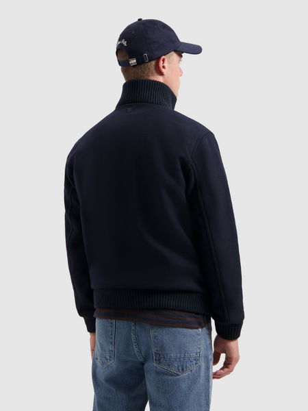 Pure Path Pure Path Regular Fit Wool Bomber - Dark Navy