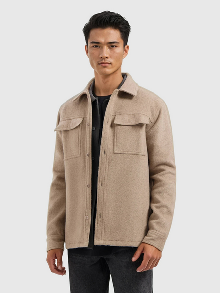 Pure Path Pure Path Regular fit Flannel Overshirts - Taupe