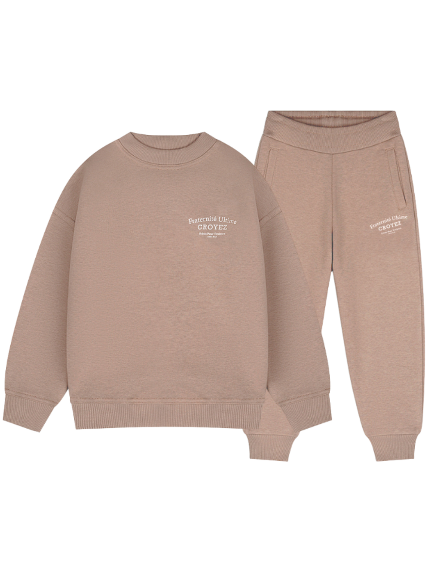 Croyez Mini Fraternitè Sweater Combi set - Sand Croyez Croyez Mini Fraternitè Sweater Combi set - Sand