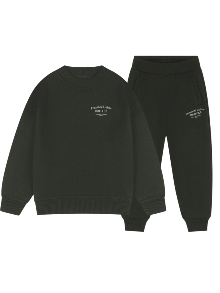 Croyez Mini Fraternitè Sweater Combi set - Dark Green Croyez Croyez Mini Fraternitè Sweater Combi set - Dark Green