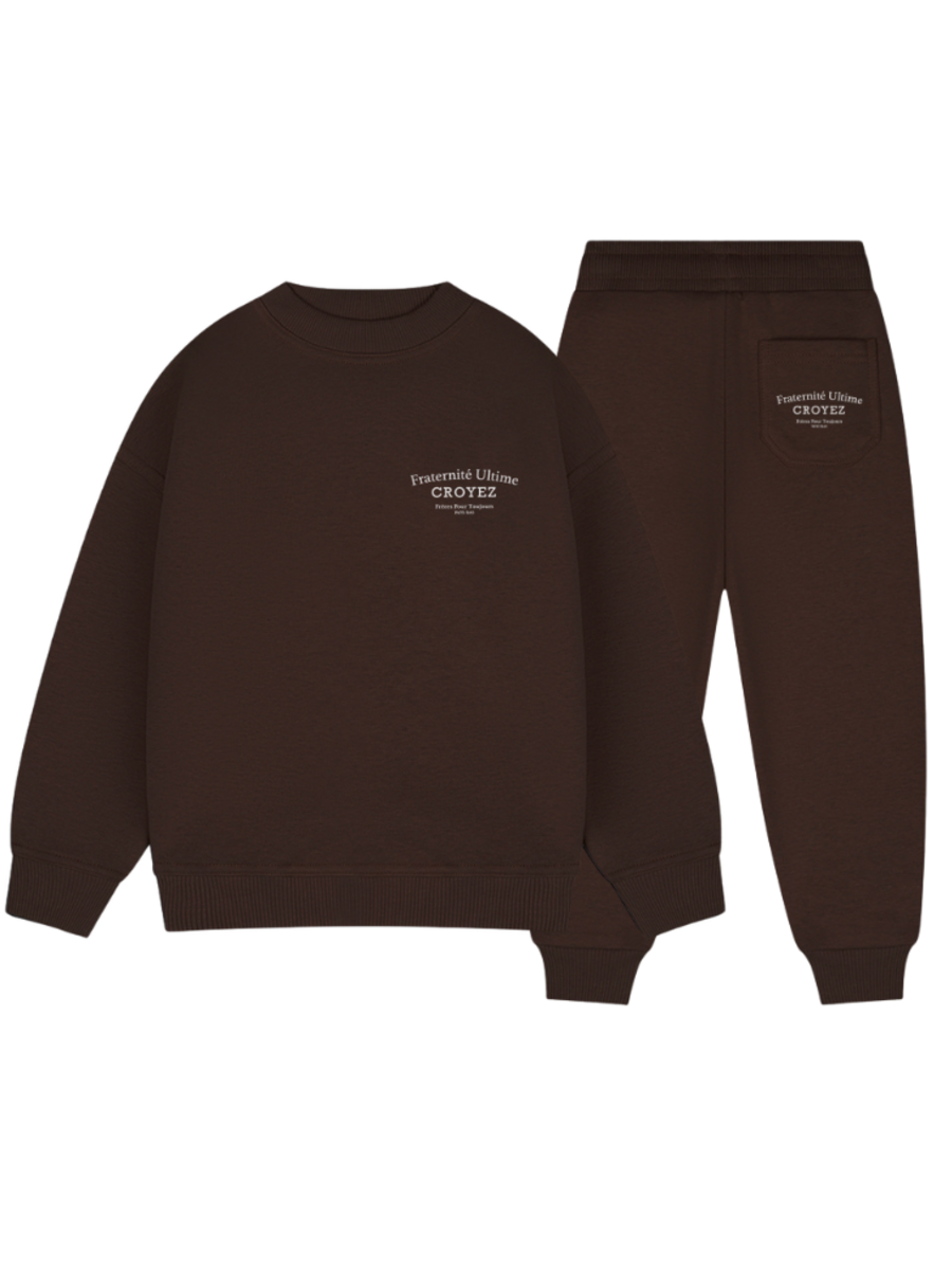 Croyez Mini Fraternitè Sweater Combi set - Brown Croyez Croyez Mini Fraternitè Sweater Combi set - Brown
