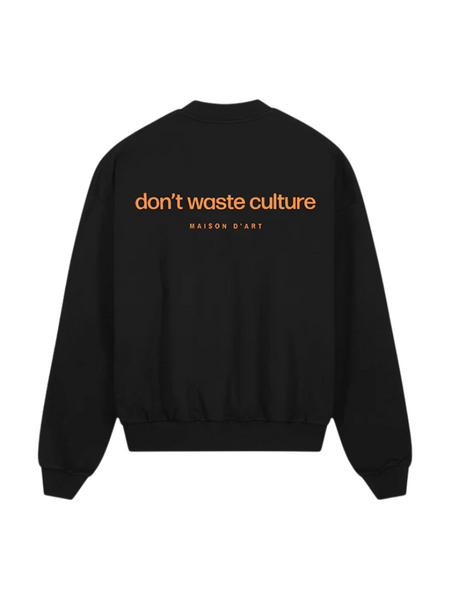 Don't Waste Culture Don't Waste Culture Matt Sweater - Black/Orange Don't Waste Culture Matt Sweater - Black/Orange