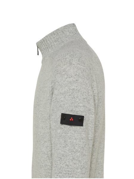 Peuterey Peuterey Braille 03 Wool Half-Zip Sweater - Grigio Melange