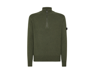 Peuterey Braille 03 Wool Half-Zip Sweater - Verde Fogliame