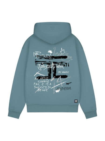 JorCustom JorCustom Artist Fleece Zipped Hoodie - Ocean Blue JorCustom Artist Fleece Zipped Hoodie - Ocean Blue