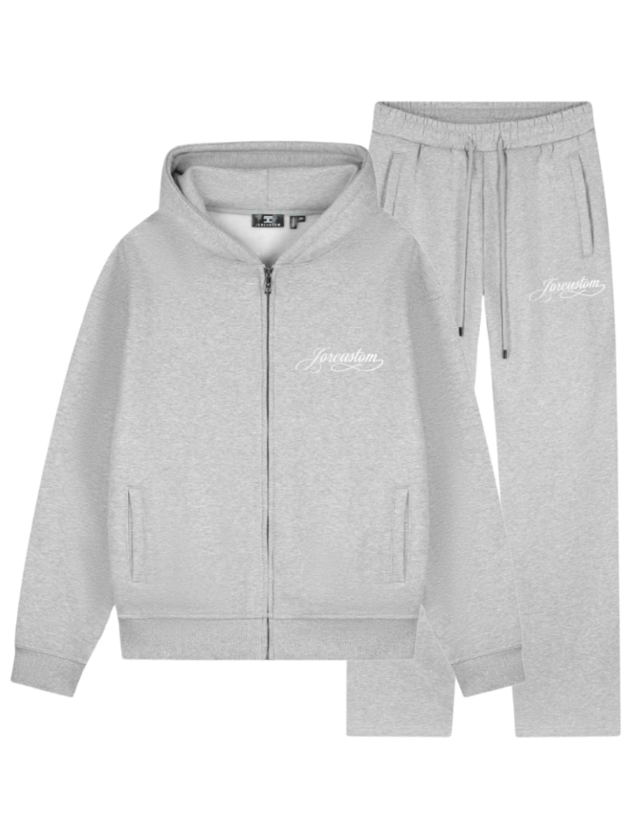 JorCustom Jorcustom Handscript Fleece Combi-set - Grey Melange