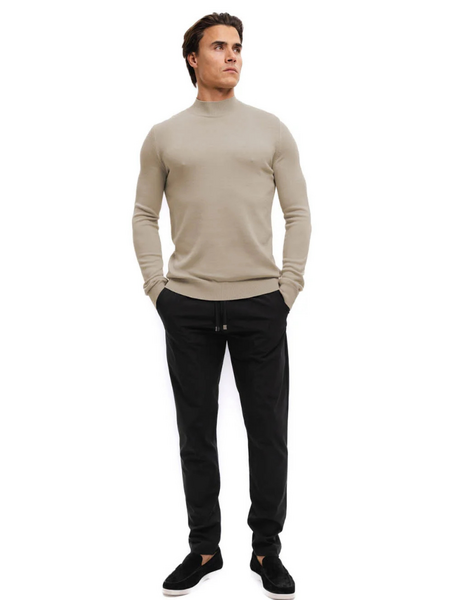 Malelions Malelions Knitted Mockneck Sweater - Sand