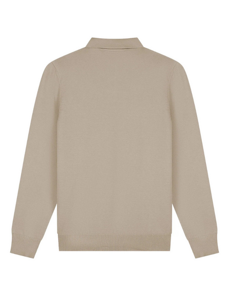 Malelions Malelions Knitted Long Sleeve Polo - Sand