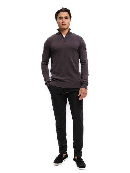 Malelions Malelions Knitted Quarter Zip - Mulch Brown