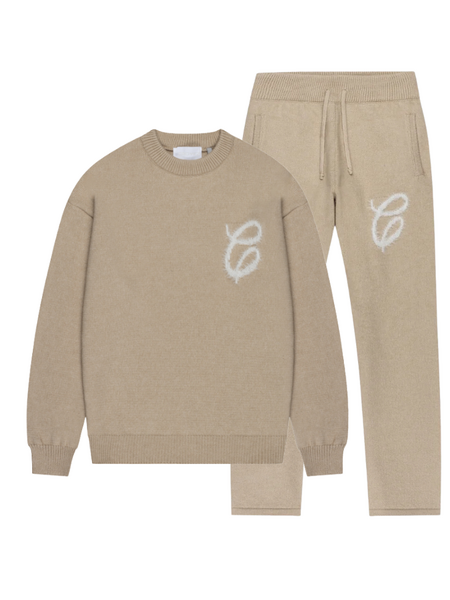 Croyez Croyez Women Fluffy Sweater Combi-set - Sand Croyez Women Fluffy Sweater Combi-set - Sand