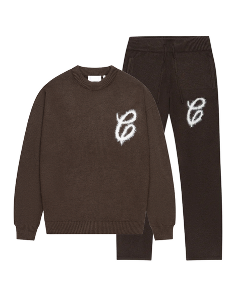 Croyez Croyez Women Fluffy Sweater Combi-set - Brown Croyez Women Fluffy Sweater Combi-set - Brown