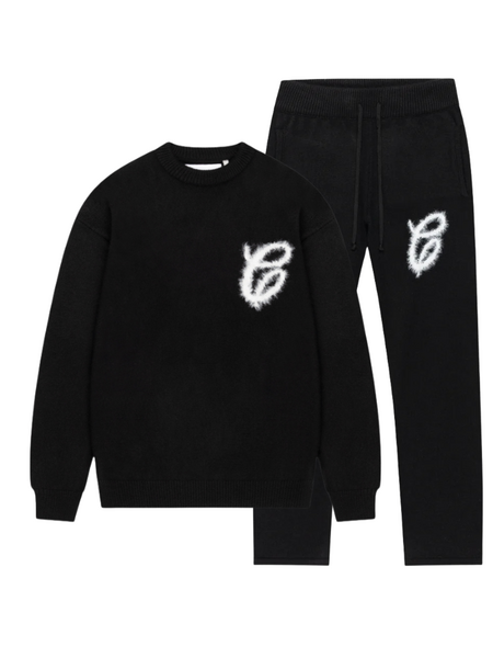 Croyez Croyez Women Fluffy Sweater Combi-set - Black Croyez Women Fluffy Sweater Combi-set - Black