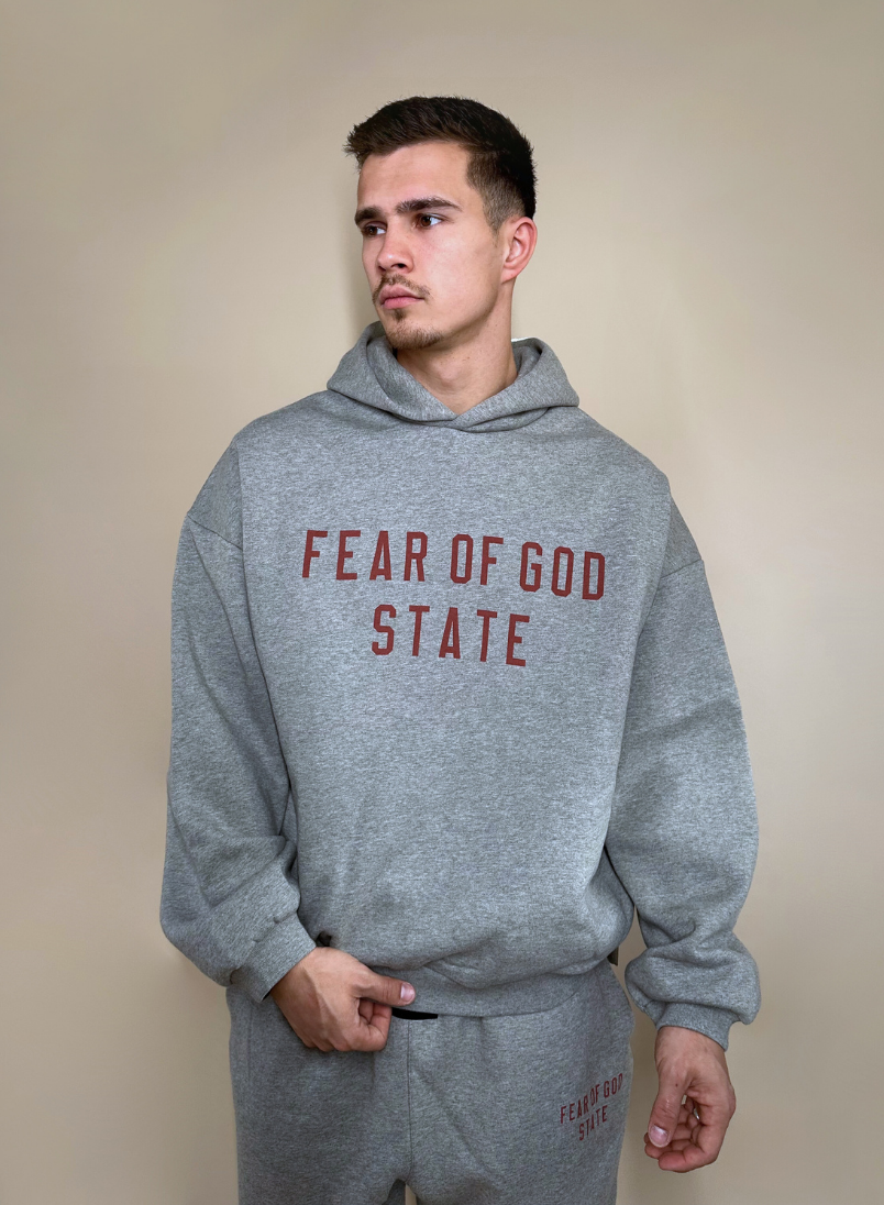Fear of God State Essentials Fleece Hoodie - Dark Heather - Eddy's