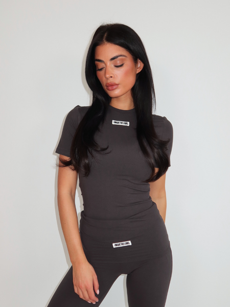 Unique The Label Unique The Label Nena Short Sleeve - Charcoal