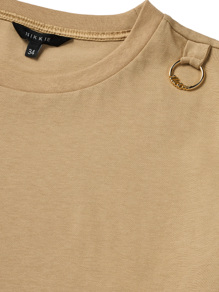 Nikkie Nikkie Logo Ring T-Shirt - Pebble