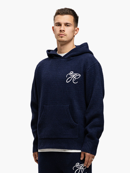 JorCustom Signature Knitwear Hoodie - Navy JorCustom JorCustom Signature Knitwear Hoodie - Navy