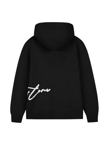 JorCustom Penned Knitwear Hoodie - Black JorCustom JorCustom Penned Knitwear Hoodie - Black