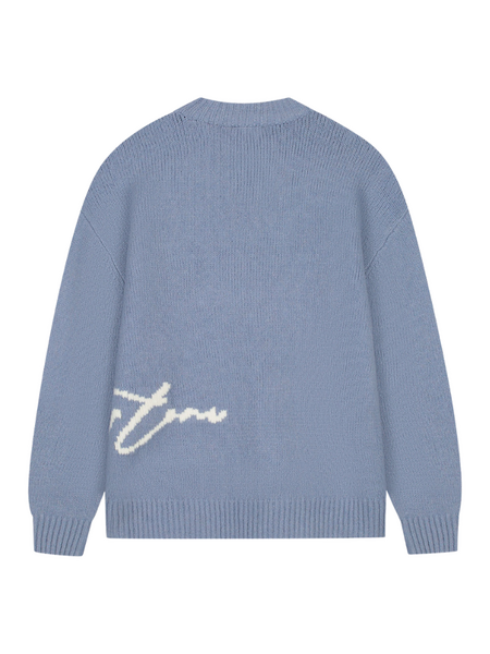 JorCustom Penned Knitwear Sweater - Blue JorCustom JorCustom Penned Knitwear Sweater - Blue