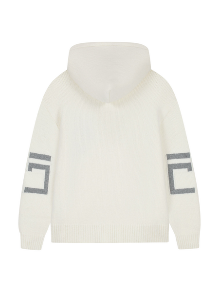 JorCustom Splitted Knitwear Zipped Hoodie - Off White JorCustom JorCustom Splitted Knitwear Zipped Hoodie - Off White