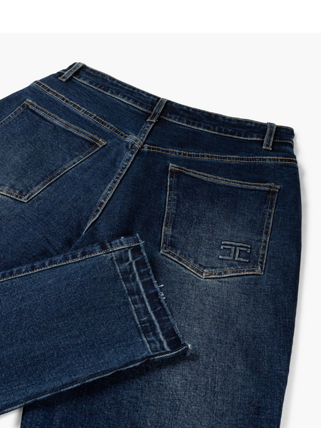 JorCustom JorCustom Open Hem Denim Straight Fit - Dark Blue