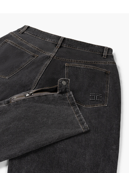 JorCustom JorCustom Zipped Hem Denim Straight Fit - Grijs