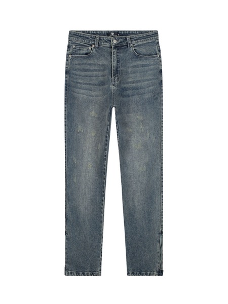 JorCustom JorCustom Zipped Hem Denim Straight Fit - Pale Green JorCustom Zipped Hem Denim Straight Fit - Pale Green